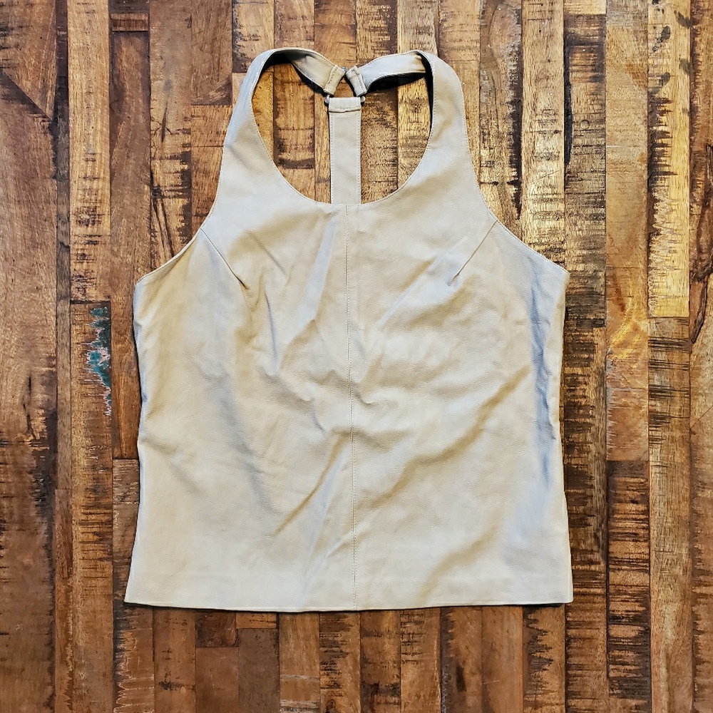 BLVD Tan Leather Top